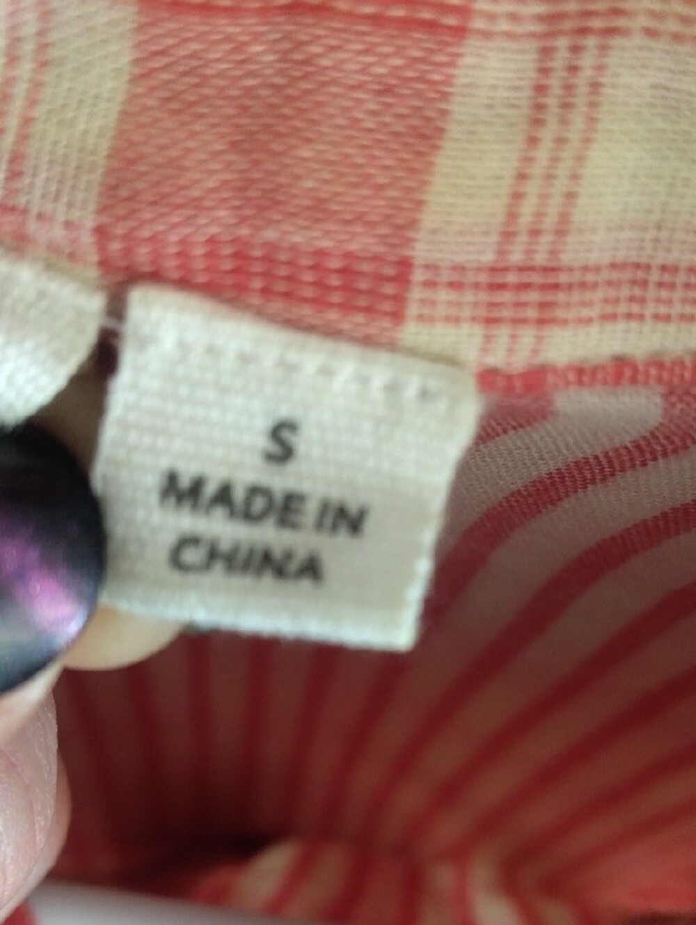 White Crow Coral,Orange& Cream Plaid Button-Down Shirt - Picture 3 of 11